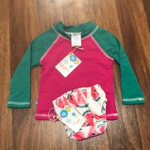 Honest Co swim shirt and swim diaper